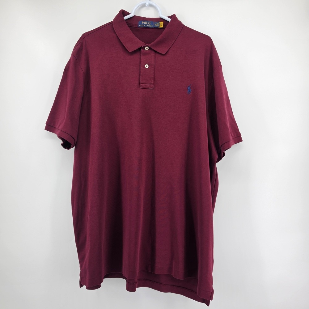 Polo Ralph Lauren XXL Burgundy Short Sleeve Cotton Jersey Polo Shirt Maroon